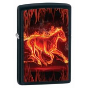 Зажигалка Zippo Horse Flaming Black Matte 28304 Зажигалка Zippo Horse Flaming Black Matte 28304