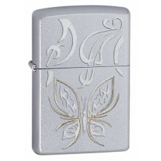 Зажигалка Zippo Golden Butterfly Satin Chrome 24339