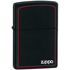 Зажигалка Zippo Black Matte With Logo & Border (218ZB)