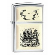 Зажигалка Zippo Scrimshaw Ship High Polish Chrome 359 Зажигалка Zippo Scrimshaw Ship High Polish Chrome 359